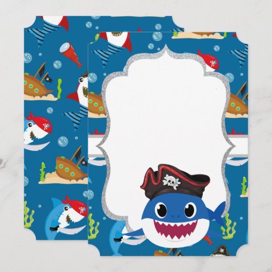 Schattige haaien, blauwe rug kaart (Voorkant / Achterkant)