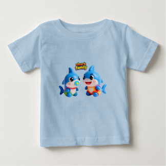 Schattige Haaienfamilie 3D Cartoon Karakter Kawaii