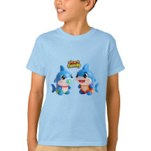 Schattige Haaienfamilie 3D Cartoon Personage Kawai