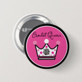 Schattige Haak Koningin Gift Ronde Button 5,7 Cm (Voorkant /achterkant)
