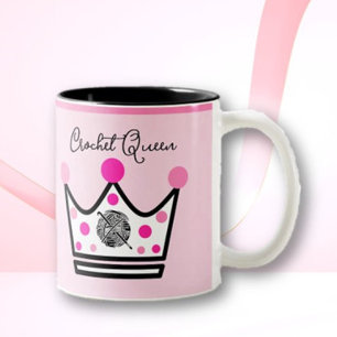 Schattige Haak Koningin Gift Tweekleurige Koffiemok