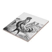 Schattige  haan boerderij decor tegel tegeltje (Zijkant)