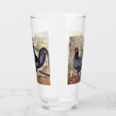 Schattige  haan hen Landglas Glas (Links)