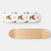 Schattige haan, kip, tan polka stippen persoonlijk skateboard (Horizontaal)