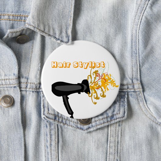 Schattige haardroger bloemen bloemen bloemen ronde button 4,0 cm (In situ)