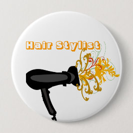 Schattige haardroger bloemen bloemen bloemen ronde button 4,0 cm