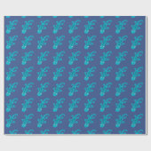 Schattige Hagedis Gecko Blauwe Kinderen Cadeaupapier (Vlak)