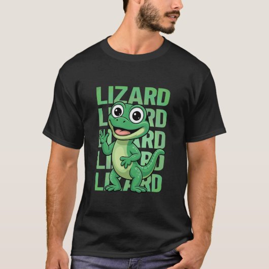 Schattige Hagedis Met Grote Ogen T-shirt (Voorkant)