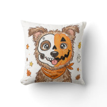 Schattige Half Skelet Half Pompoen Hond Halloween