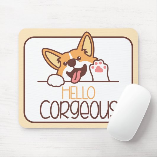 Schattige Hallo Corgi Hond Muismat (Met muis)