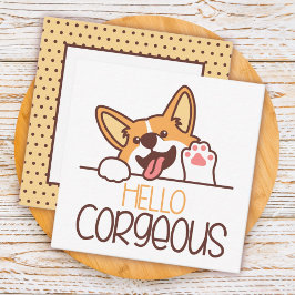 Schattige Hallo Corgi Hond Notitiekaartje