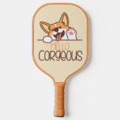 Schattige Hallo Corgi Hond Pickleball Paddle (Achterkant)