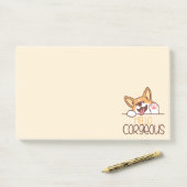 Schattige Hallo Corgi Hond Post-it® Notes (Op bureau)
