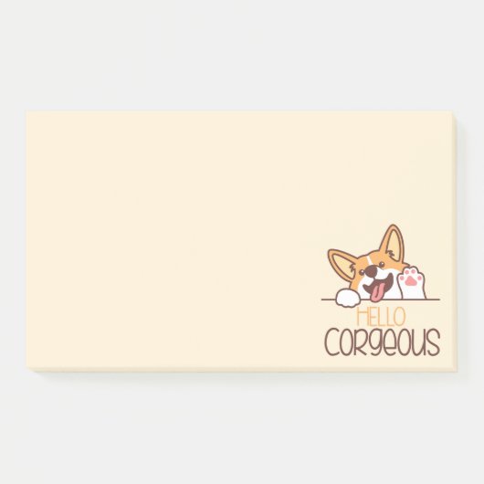 Schattige Hallo Corgi Hond Post-it® Notes (Voorkant)