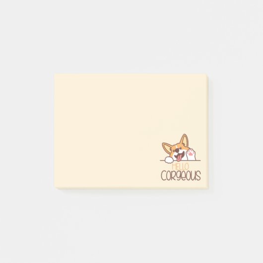 Schattige Hallo Corgi Hond Post-it® Notes (Voorkant)