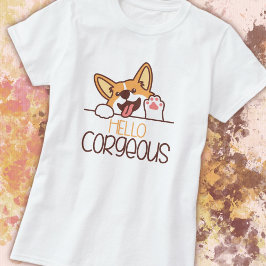 Schattige Hallo Corgi Hond T-shirt