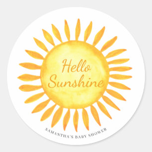 Schattige Hallo Zon Neutrale Baby Shower Ronde Sticker