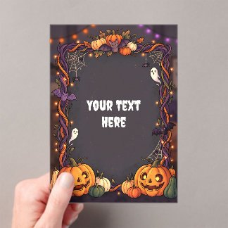 Schattige Halloween Acryl Uitnodiging #8