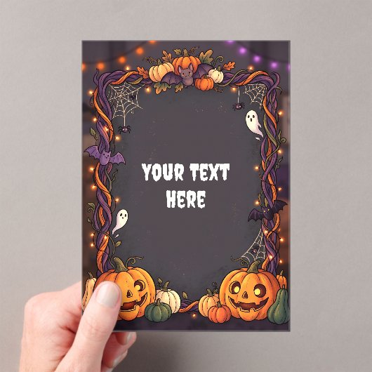 Schattige Halloween Acryl Uitnodiging #8 (Insitu (Draagbaar))