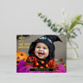 Schattige Halloween Baby Folie Uitnodiging Briefkaart (Staand Voorkant)