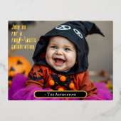 Schattige Halloween Baby Folie Uitnodiging Briefkaart (Voorkant)