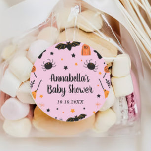 Schattige Halloween Baby shower Favor Ronde Sticker