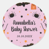 Schattige Halloween Baby shower Favor Ronde Sticker (Voorkant)