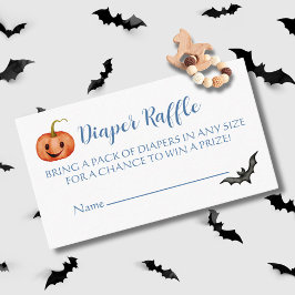 Schattige Halloween Baby shower Luier Raffle Informatiekaartje