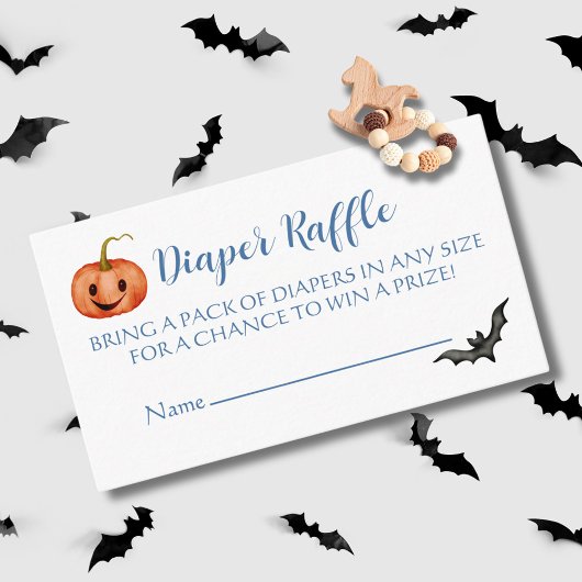 Schattige Halloween Baby shower Luier Raffle Informatiekaartje