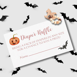 Schattige Halloween Baby shower Luier Raffle Informatiekaartje