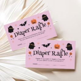 Schattige Halloween Baby shower Luier Raffle Informatiekaartje