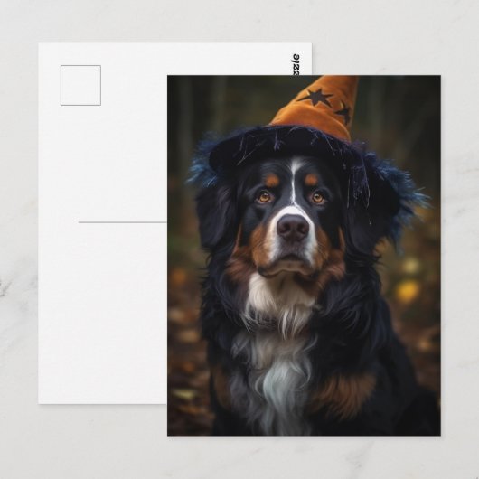 Schattige Halloween Berner Berghond Briefkaart (Voorkant / Achterkant)