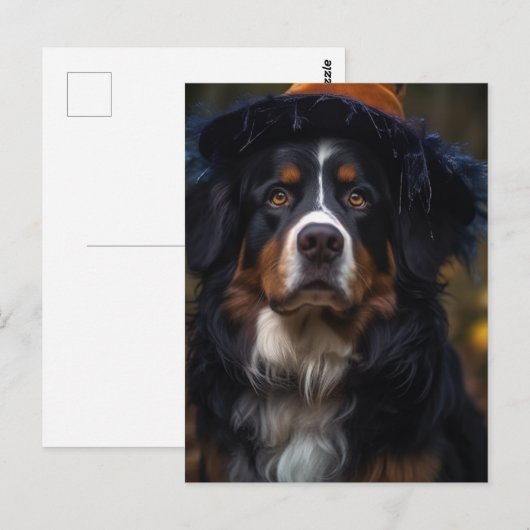 Schattige Halloween Berner Berghond Briefkaart (Voorkant / Achterkant)