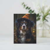 Schattige Halloween Berner Berghond Briefkaart (Staand voorkant)