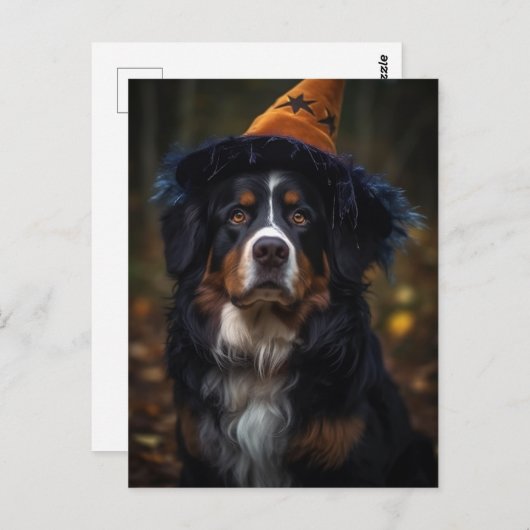Schattige Halloween Berner Berghond Briefkaart (Voorkant / Achterkant)