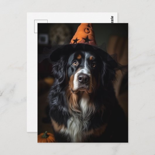 Schattige Halloween Berner Berghond Briefkaart (Voorkant / Achterkant)