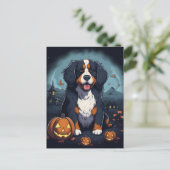 Schattige Halloween Berner Berghond Cartoon Briefkaart (Staand voorkant)
