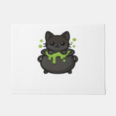 Schattige Halloween Black Cat Classic T-shirt Deurmat (Voorkant)