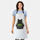 Schattige Halloween Black Cat Classic T-shirt Schort (Gedragen)