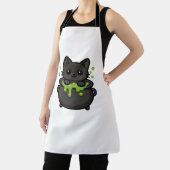 Schattige Halloween Black Cat Classic T-shirt Schort (Insitu)