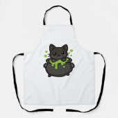 Schattige Halloween Black Cat Classic T-shirt Schort (Voorkant)