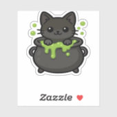Schattige Halloween Black Cat Classic T-shirt Sticker (Vel)