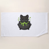 Schattige Halloween Black Cat Classic T-shirt Strandlaken (Voorkant)