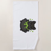 Schattige Halloween Black Cat Classic T-shirt Strandlaken (Voorkant)