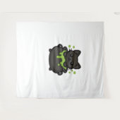 Schattige Halloween Black Cat Classic T-shirt Wandkleed (Voorkant (horizontaal))