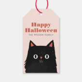 Schattige Halloween Black Cat Spooky Cadeaulabel (Achterkant)