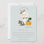 Schattige Halloween Blauwe Geest Little Boo Baby S Bedankkaart (Voorkant)