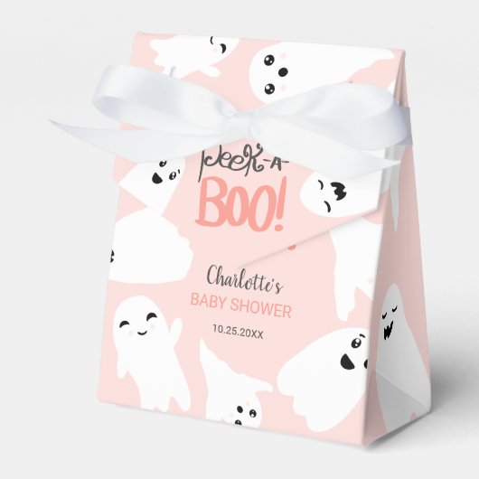 Schattige Halloween boe geesten roze baby shower Bedankdoosjes (Voorkant Zijde)