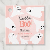 Schattige Halloween boe geesten roze baby shower Bedankjes Labels (Voorkant)