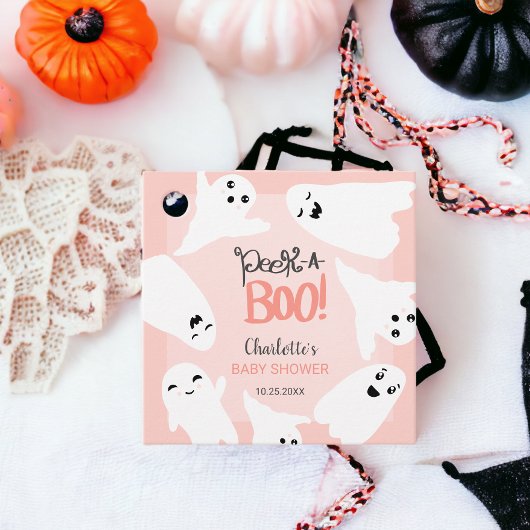 Schattige Halloween boe geesten roze baby shower Bedankjes Labels